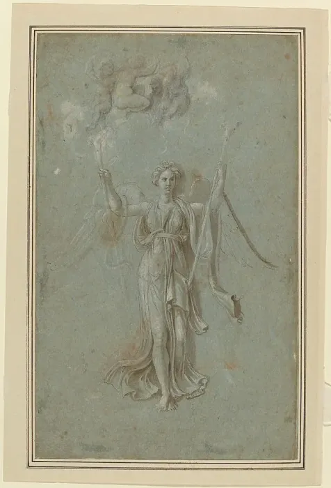 Framed Print : Study for Figure of Fame. Creator: Biagio Pupini Framed Print : Study for Figure of Fame. Creator: Biagio Pupini