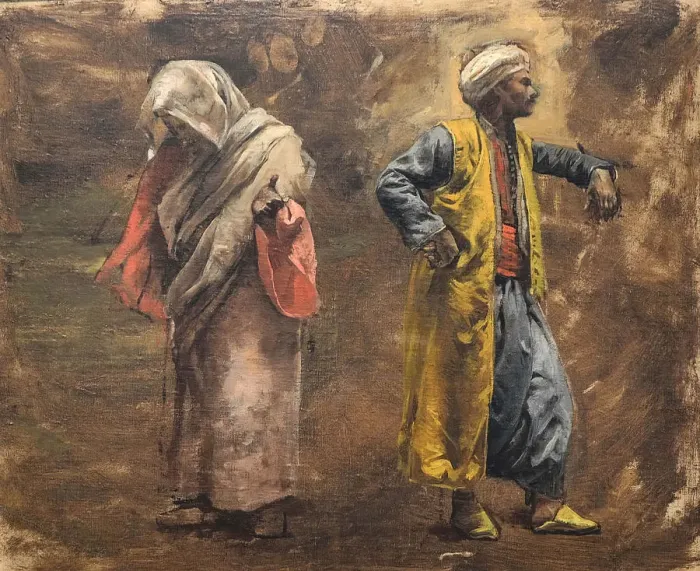 Framed Print : Study of Two Figures, ca. 1878. Creator: Edwin Lord Weeks Framed Print : Study of Two Figures, ca. 1878. Creator: Edwin Lord Weeks