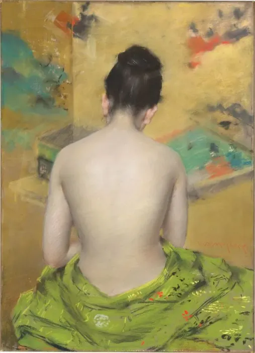 Framed Print : Study of Flesh Color and Gold, 1888. Creator: William Merritt Chase Framed Print : Study of Flesh Color and Gold, 1888. Creator: William Merritt Chase