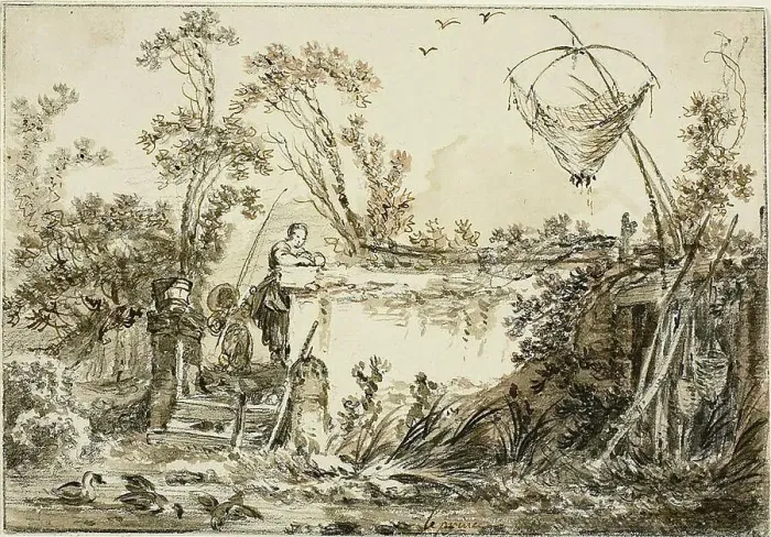 Framed Print : Study for the Frontispiece, for Varie Vedute del Gentile, c. 1755. Creator: Jean Baptiste Le Prince