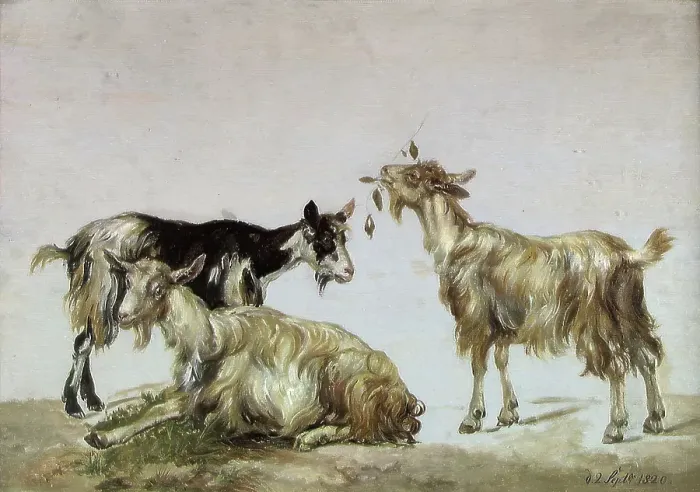 Framed Print : Study of three Goats, 1820. Creator: Johan Christian Dahl Framed Print : Study of three Goats, 1820. Creator: Johan Christian Dahl