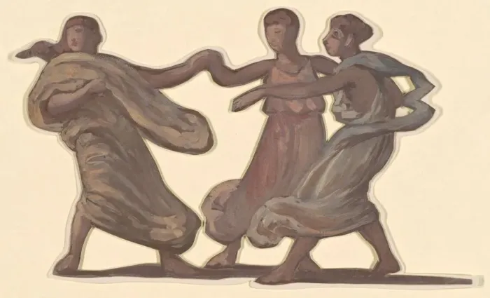 Framed Print : Study for Greek Girls Bathing, c. 1872. Creator: Elihu Vedder Framed Print : Study for Greek Girls Bathing, c. 1872. Creator: Elihu Vedder