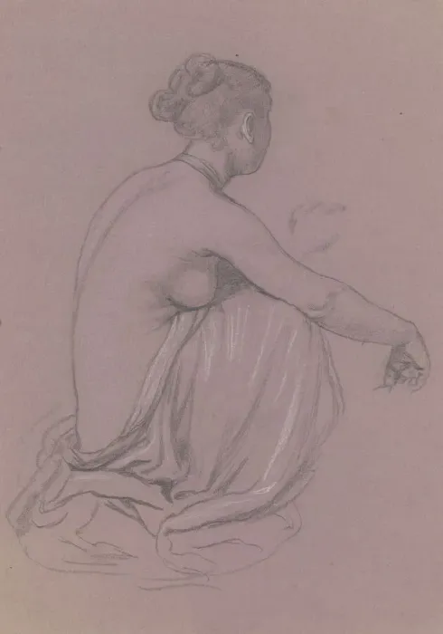 Framed Print : Study for Greek Girls Bathing, c. 1872. Creator: Elihu Vedder Framed Print : Study for Greek Girls Bathing, c. 1872. Creator: Elihu Vedder
