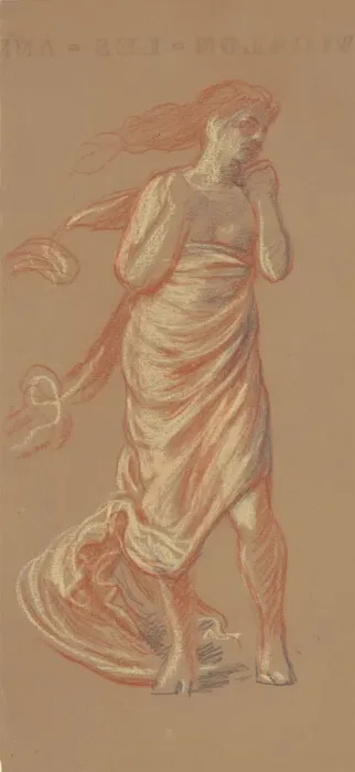 Framed Print : Study for Greek Girls Bathing'[recto], c. 1872. Creator: Elihu Vedder