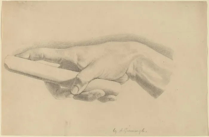 Framed Print : Study of a Hand. Creator: Horatio Greenough