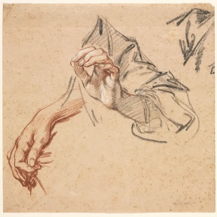 Framed Print : Study of Hands (recto), 1700s. Creator: Pierre Lenfant (French, 1704-1787) Framed Print : Study of Hands (recto), 1700s. Creator: Pierre Lenfant (French, 1704-1787)