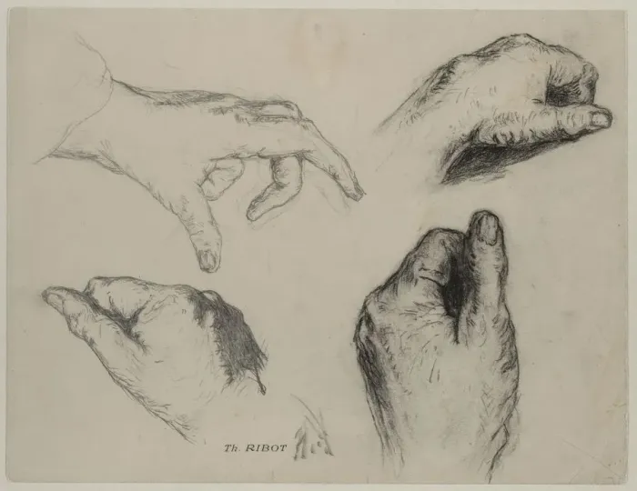 Framed Print : Study of Hands (recto), 1800s. Creator: Theodule Ribot (French, 1823-1891) Framed Print : Study of Hands (recto), 1800s. Creator: Theodule Ribot (French, 1823-1891)