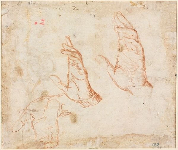 Study of Hands (verso), c. 1590. Creator: Camillo Procaccini (Italian, 1546-1629)