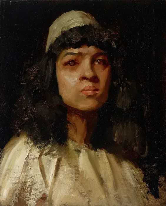 Framed Print : Study Head, about 1889-1891. Creator: William Merritt Chase