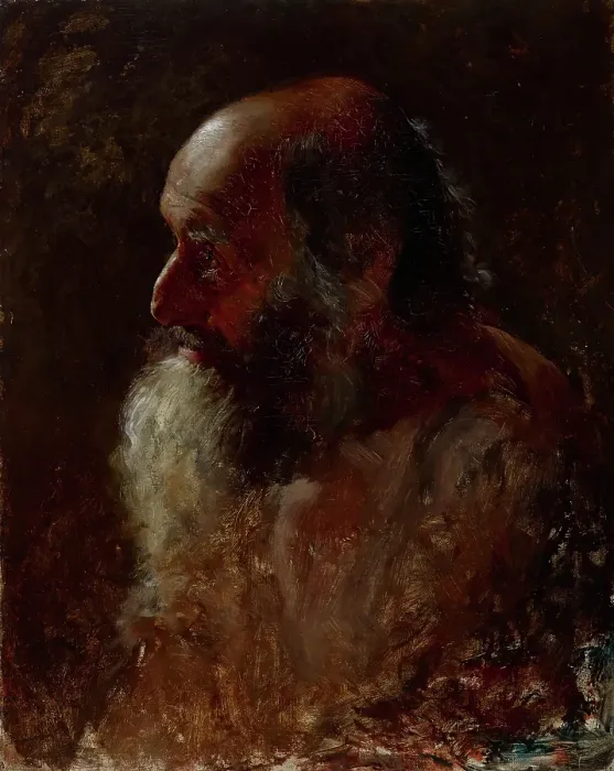 Framed Print : Study Head (Bearded Man), 1883-1884. Creator: Samuel G Richards Framed Print : Study Head (Bearded Man), 1883-1884. Creator: Samuel G Richards