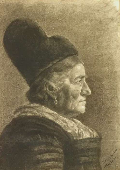Framed Print : Study Head (Elderly Woman in Profile), 1909. Creator: Mary Albertine Sondermann Framed Print : Study Head (Elderly Woman in Profile), 1909. Creator: Mary Albertine Sondermann