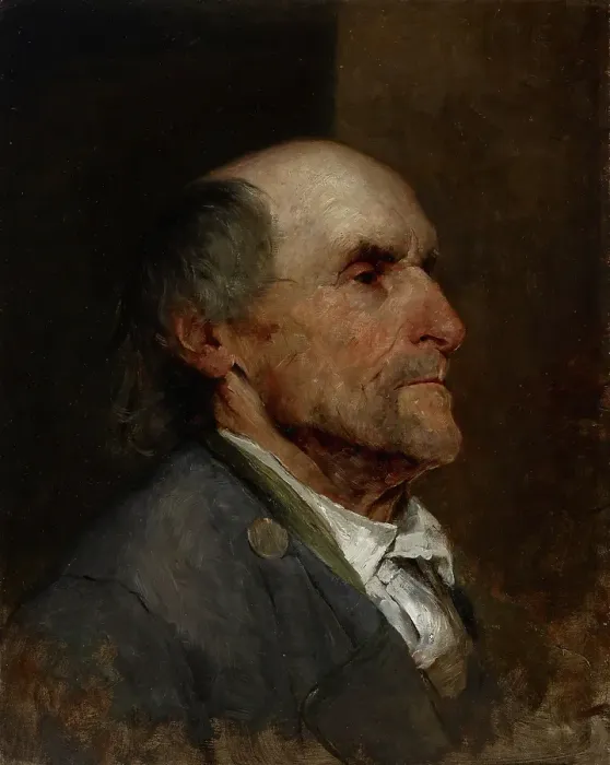 Framed Print : Study Head (Old Man), 1883-1884. Creator: Samuel G Richards Framed Print : Study Head (Old Man), 1883-1884. Creator: Samuel G Richards