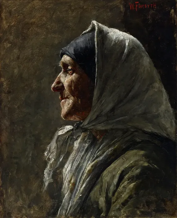 Framed Print : Study Head (Old Woman) (recto), study head, old man (verso), about 1883-1884. Creator: William Forsyth Framed Print : Study Head (Old Woman) (recto), study head, old man (verso), about 1883-1884. Creator: William Forsyth
