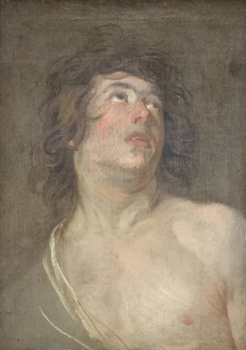 Framed Print : Study Head of a Young Man Looking Upwards. St Sebastian, 1614-1641. Creator: Anthony van Dyck Framed Print : Study Head of a Young Man Looking Upwards. St Sebastian, 1614-1641. Creator: Anthony van Dyck