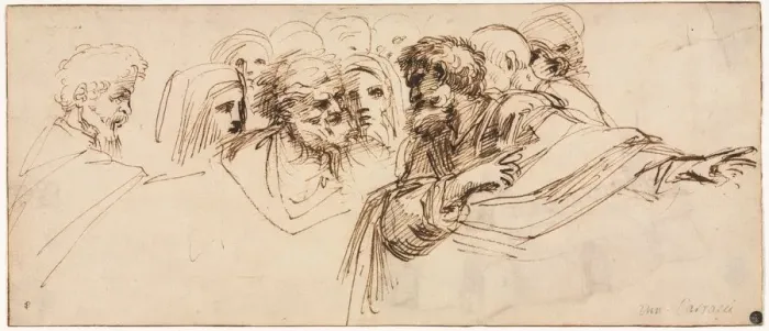Framed Print : Study of Heads (recto), 2nd half 1500s. Creator: Agostino Carracci (Italian, 1557-1602) Framed Print : Study of Heads (recto), 2nd half 1500s. Creator: Agostino Carracci (Italian, 1557-1602)