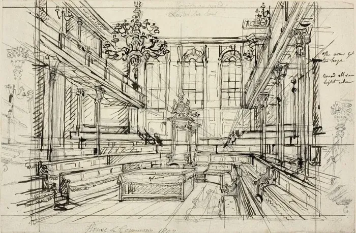 Framed Print : Study for House of Commons, from Microcosm of London, 1807 Framed Print : Study for House of Commons, from Microcosm of London, 1807