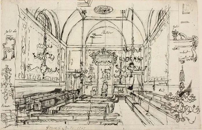 Framed Print : Study for the House of Lords, 1807 (recto); c. 1807 (verso) Framed Print : Study for the House of Lords, 1807 (recto); c. 1807 (verso)