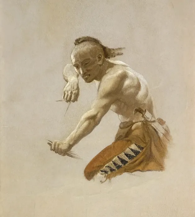 Framed Print : Study for Indian in Buffalo Hunt by Indians, 1861. Creator: Charles Ferdinand Wimar Framed Print : Study for Indian in Buffalo Hunt by Indians, 1861. Creator: Charles Ferdinand Wimar