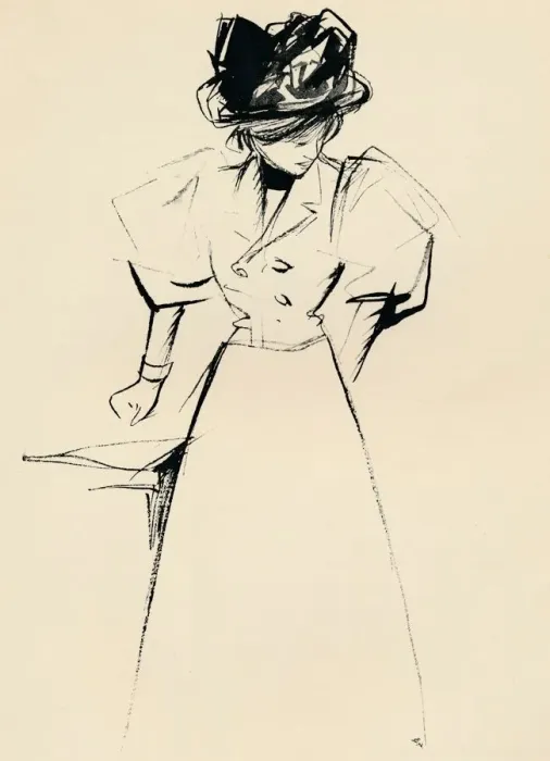Framed Print : Study in Indian Ink by Forain, c1898. Artist: Jean Louis Forain Framed Print : Study in Indian Ink by Forain, c1898. Artist: Jean Louis Forain