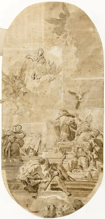 Framed Print : Study for Institution of the Rosary by Saint Dominic, n.d. Creator: Francesco Lorenzi Framed Print : Study for Institution of the Rosary by Saint Dominic, n.d. Creator: Francesco Lorenzi