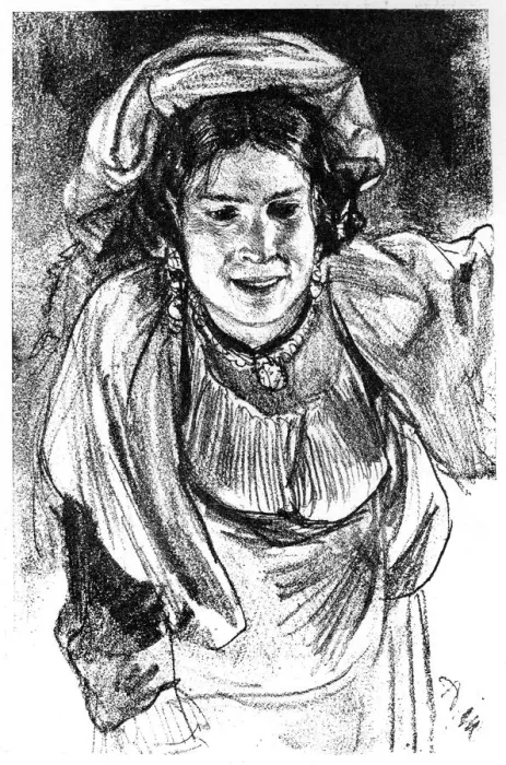 Framed Print : Study of an Italian Girl, c1880-1882. Artist: Adolph Menzel Framed Print : Study of an Italian Girl, c1880-1882. Artist: Adolph Menzel
