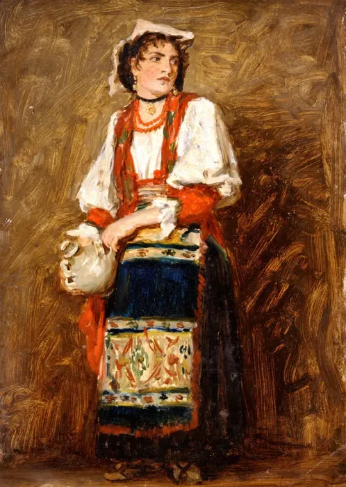 Framed Print : Study of an Italian (Savoy?) Peasant Girl, 1874-1880. Creator: Louisa Starr Framed Print : Study of an Italian (Savoy?) Peasant Girl, 1874-1880. Creator: Louisa Starr