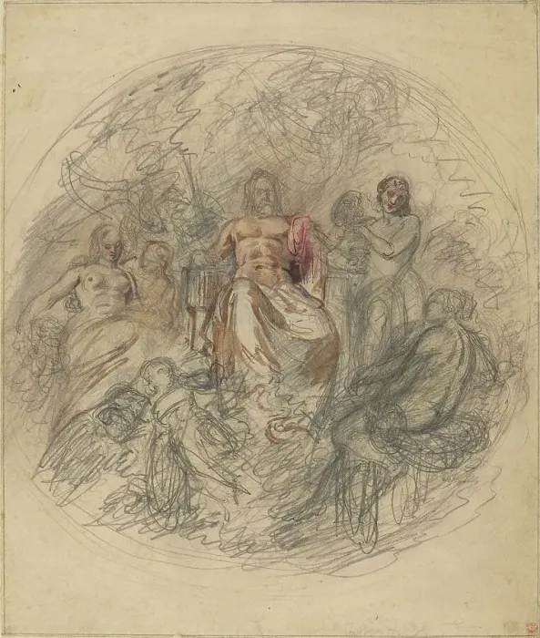 Framed Print : Study of Jove and Three Goddesses. Creator: Lorenzo Bartolini Framed Print : Study of Jove and Three Goddesses. Creator: Lorenzo Bartolini