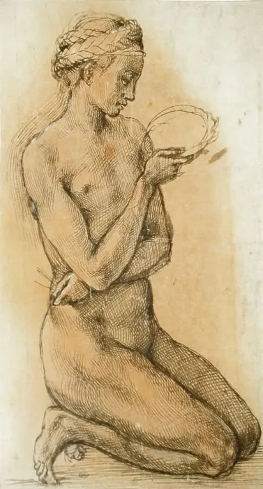 Framed Print : Study of a Kneeling Nude Girl for The Entombment, ca 1500-1501. Creator: Buonarroti, Michelangelo (1475-1564). Study of a Kneeling Nude Girl for The Entombment, ca 1500-1501. Creator: Buonarroti, Michelangelo (1475-1564) Framed Print : Study of a Kneeling Nude Girl for The Entombment, ca 1500-1501. Creator: Buonarroti, Michelangelo (1475-1564). Study of a Kneeling Nude Girl for The Entombment, ca 1500-1501. Creator: Buonarroti, Michelangelo (1475-1564)