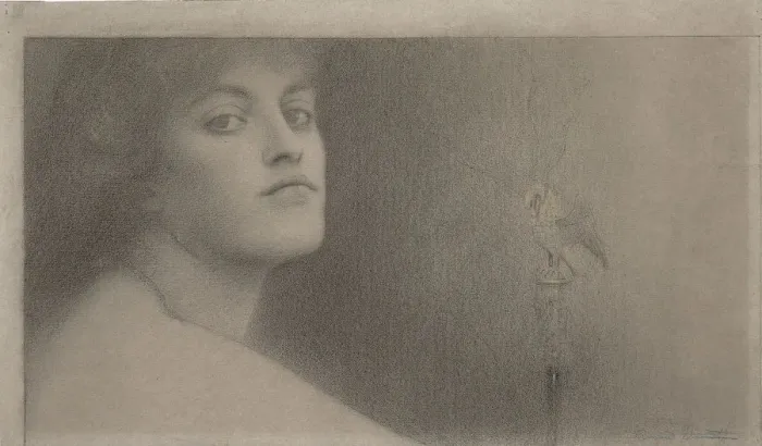 Framed Print : Study for l Offrande (The Offering), 1891. Artist: Khnopff, Fernand (1858-1921) Framed Print : Study for l Offrande (The Offering), 1891. Artist: Khnopff, Fernand (1858-1921)