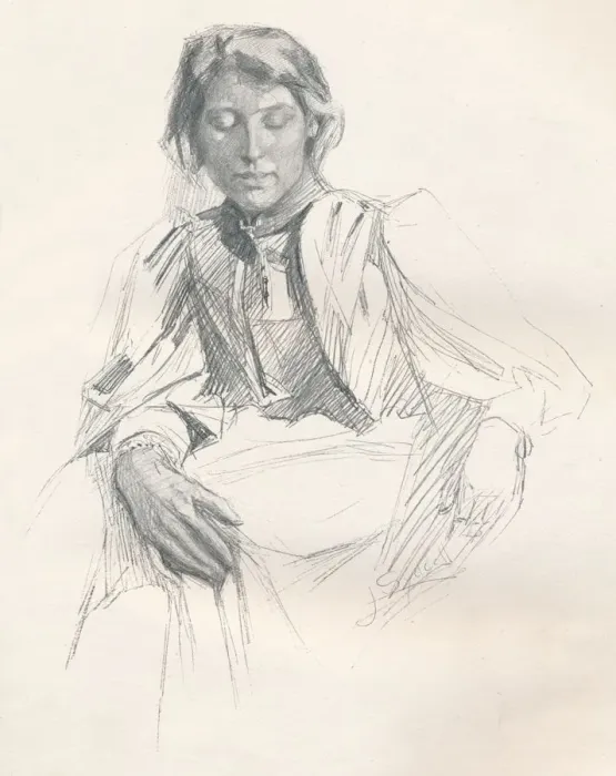 Framed Print : Study in Lead Pencil, c1897. Artist: Joseph Syddall Framed Print : Study in Lead Pencil, c1897. Artist: Joseph Syddall