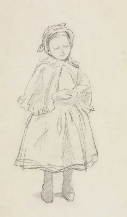 Framed Print : Study for a Little Girl. Creator: Charles Samuel Keene (British, 1823-1891) Framed Print : Study for a Little Girl. Creator: Charles Samuel Keene (British, 1823-1891)