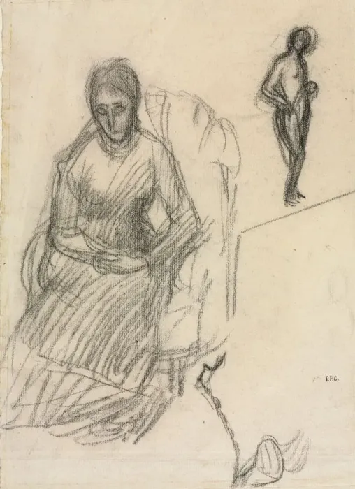 Framed Print : Study of Madame Marie Cantacuzene; Study of Standing Female Nude, c. 1883. Creator Framed Print : Study of Madame Marie Cantacuzene; Study of Standing Female Nude, c. 1883. Creator