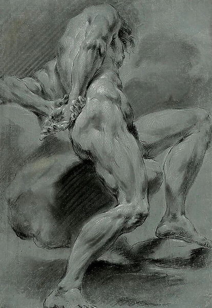 Study of a Male Nude, Unknown date. Creator: Domenico Maggiotto