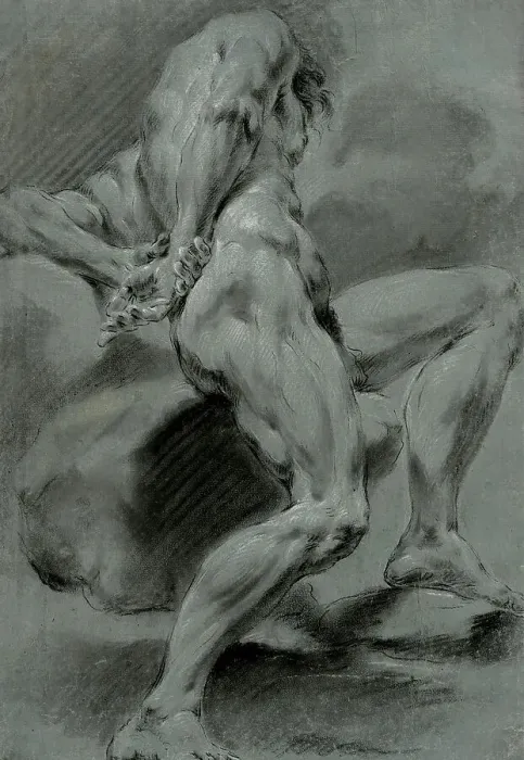 Framed Print : Study of a Male Nude, Unknown date. Creator: Domenico Maggiotto Framed Print : Study of a Male Nude, Unknown date. Creator: Domenico Maggiotto