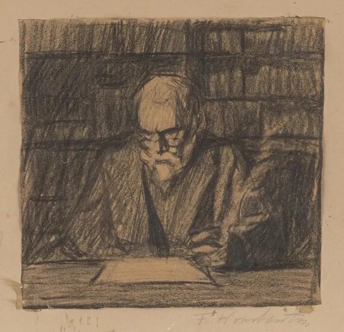 Framed Print : Study of a man, 1909-1914. Creator: Frida Konstantin Framed Print : Study of a man, 1909-1914. Creator: Frida Konstantin