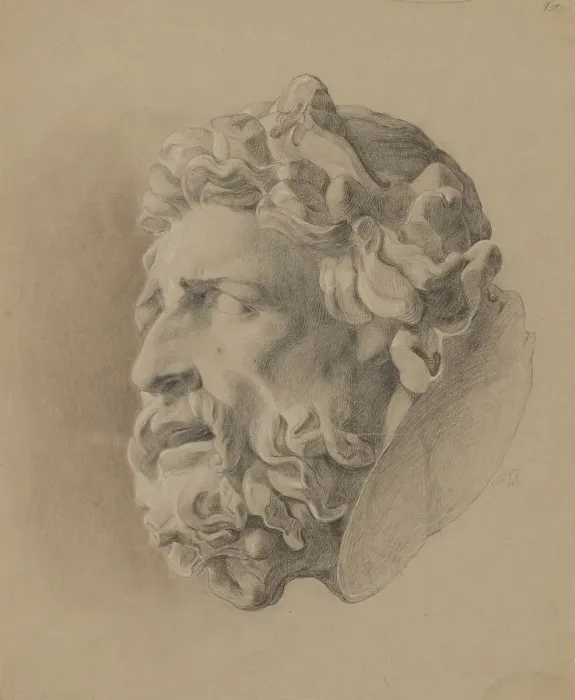 Framed Print : Study of a man with a beard based on a plaster cast, around 1848. Creator: Friedrich Carl von Scheidlin Framed Print : Study of a man with a beard based on a plaster cast, around 1848. Creator: Friedrich Carl von Scheidlin