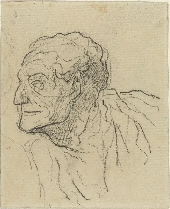 Framed Print : Study of a Man. Creator: Honore Daumier Framed Print : Study of a Man. Creator: Honore Daumier