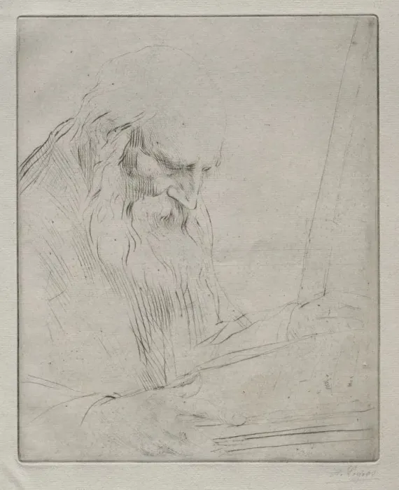 Framed Print : Study of a Man Reading. Creator: Alphonse Legros (French, 1837-1911) Framed Print : Study of a Man Reading. Creator: Alphonse Legros (French, 1837-1911)