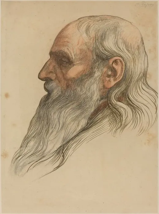 Framed Print : Study of a Mans Head with a Full Beard. Creator: Alphonse Legros Framed Print : Study of a Mans Head with a Full Beard. Creator: Alphonse Legros