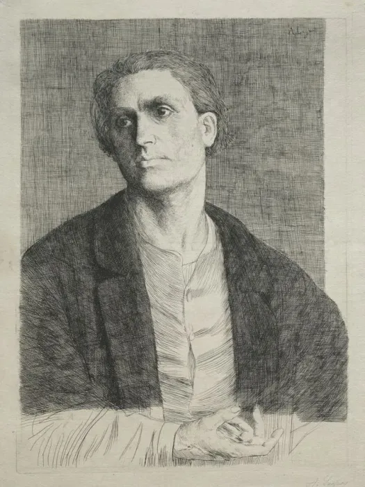 Framed Print : Study of a Mans Head. Creator: Alphonse Legros (French, 1837-1911) Framed Print : Study of a Mans Head. Creator: Alphonse Legros (French, 1837-1911)