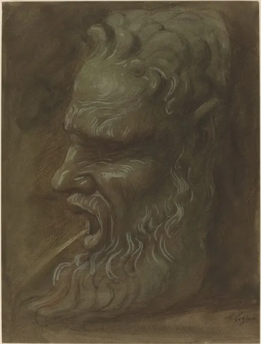 Framed Print : Study of a Mask. Creator: Alphonse Legros Framed Print : Study of a Mask. Creator: Alphonse Legros