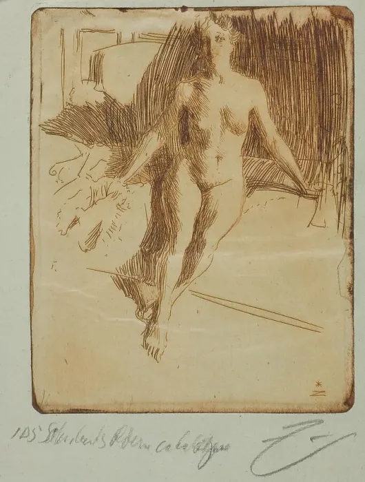 Framed Print : Study from Model, 1898. Creator: Anders Leonard Zorn Framed Print : Study from Model, 1898. Creator: Anders Leonard Zorn