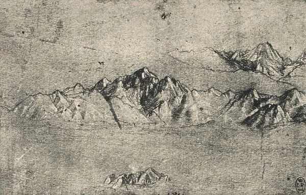 Study of Mountain Ranges, c1480 (1945). Artist: Leonardo da Vinci