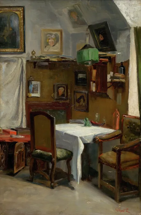 Framed Print : Study of a Munich Atelier, around 1890. Creator: Ludovit Pitthordt Framed Print : Study of a Munich Atelier, around 1890. Creator: Ludovit Pitthordt