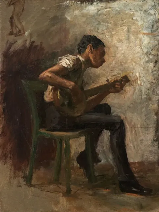 Framed Print : Study for Negro Boy Dancing': The Banjo Player, probably 1877 Framed Print : Study for Negro Boy Dancing': The Banjo Player, probably 1877