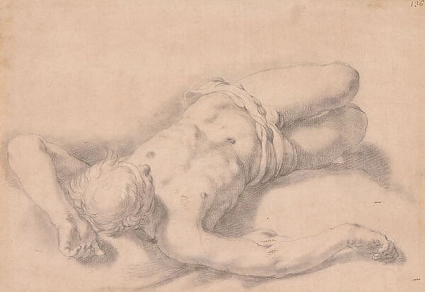 Study of a Nude Man, 1645-51. Creator: Abraham Bloemaert