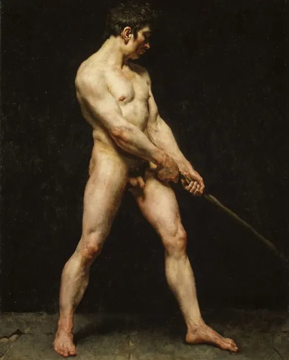 Framed Print : Study of a Nude Man, ca. 1810-20. Creator: Unknown Framed Print : Study of a Nude Man, ca. 1810-20. Creator: Unknown