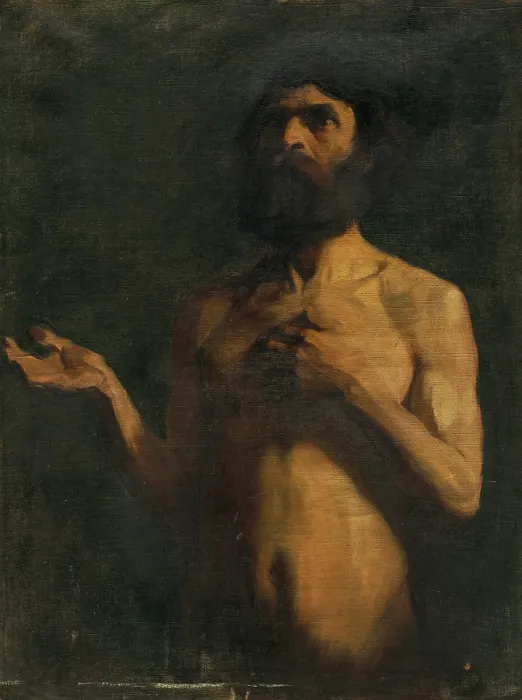 Framed Print : Study of Nude of Old Man, 1900-1920. Creator: Gejza Kukan Framed Print : Study of Nude of Old Man, 1900-1920. Creator: Gejza Kukan