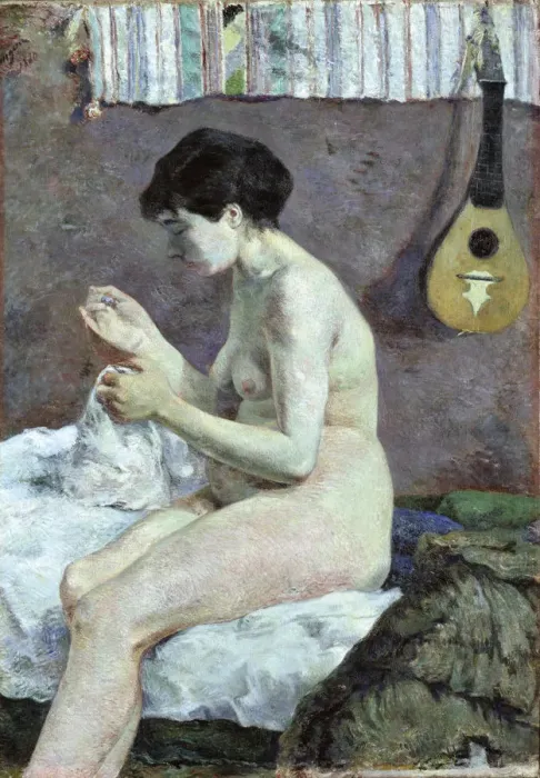 Framed Print : Study of a Nude (Suzanne sewing) Framed Print : Study of a Nude (Suzanne sewing)