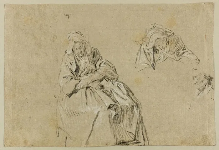 Framed Print : Study for Old Age, c. 1732. Creator: Nicolas Lancret Framed Print : Study for Old Age, c. 1732. Creator: Nicolas Lancret